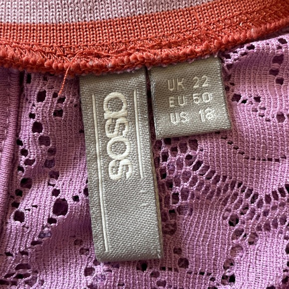 ASOS Maternity Lilac Lace Ruffle Sleeve Stripe Tipping T-Shirt Size 18 - Picture 11 of 13